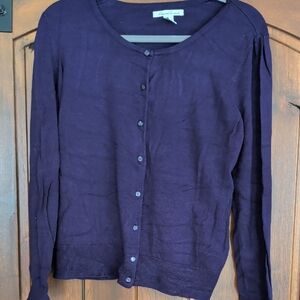 Kenneth Cole New York Deep Purple Cardigan Sweater